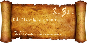 Kálazdy Zsombor névjegykártya